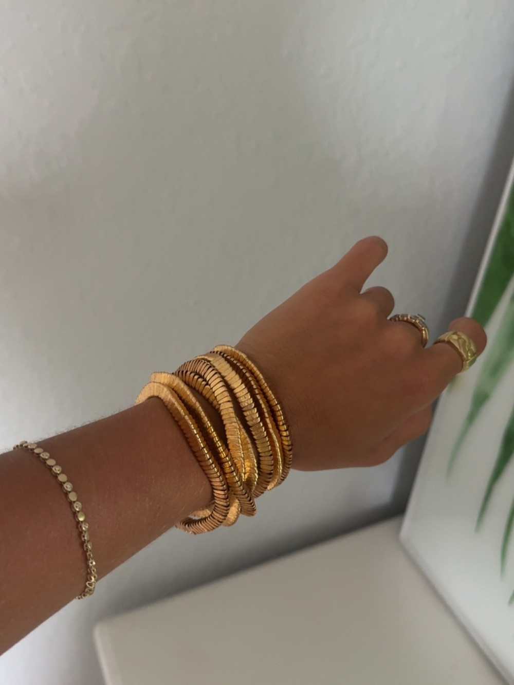 Zara Gold Tone Coiled Stretch Bracelet Set